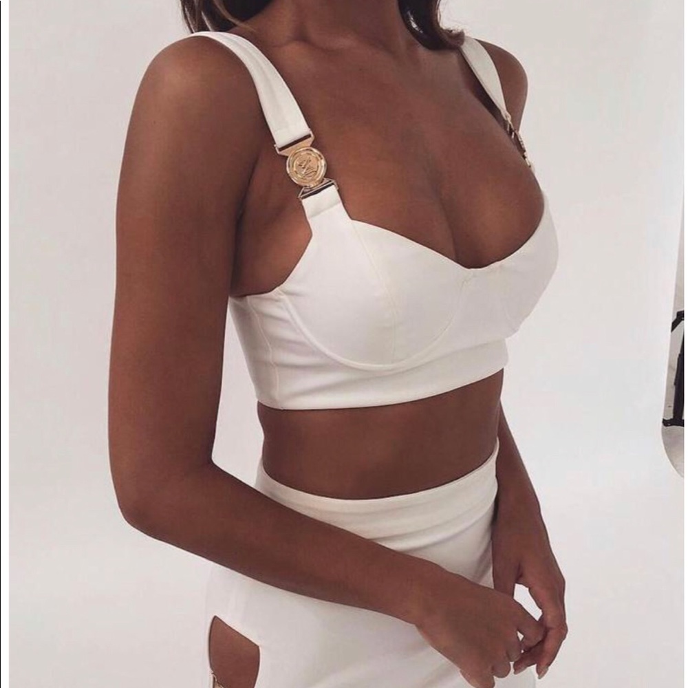 Meshki white crop top